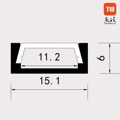 6063 Surface Mounted LED Profile , LED Light Aluminium Housing OEM ODM