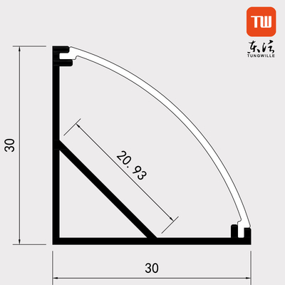 Wardrobe Office Corner LED Profile 1m 2m 3m Length For Light Bar