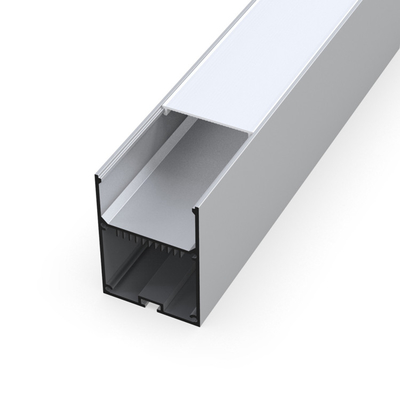 Silver Suspended LED Profile 55mm X 70mm For Drywall Ceiling