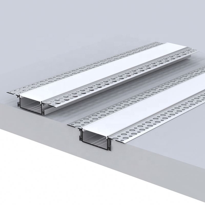 Plasterboard Drywall Aluminum Extrusions For LED Lights Transparent Cover