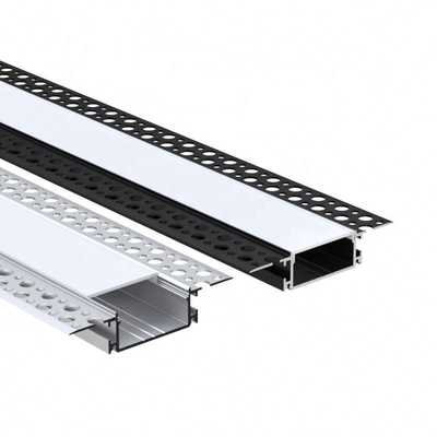 Plasterboard Drywall Aluminum Extrusions For LED Lights Transparent Cover