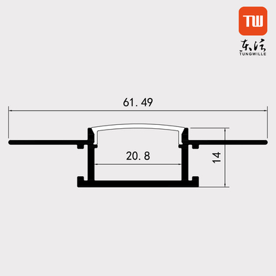 Plaster Ceiling Black Aluminum LED Channel , Gypsum Profile Alloy 6063 Material