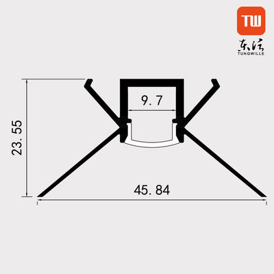 13mm Wide Recessed Plasterboard LED Profile For Architectural Gypsum Ceiling