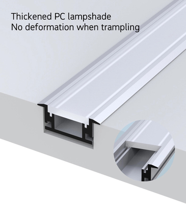 U Shape Recessed LED Profiles Channel Anodized painting For Floor Lighting