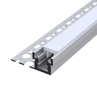 35mm Aluminum Plasterboard LED Profile Silver Color With Diffuser