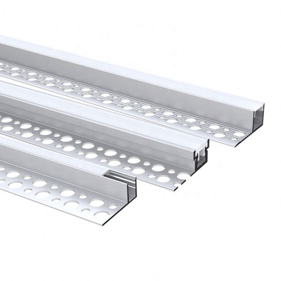 35mm Aluminum Plasterboard LED Profile Silver Color With Diffuser