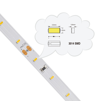 White SMD 3014 LED Strip , IP20 SMD Flexible LED Strip Lights 120 LEDs / M