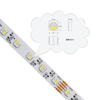 4 In 1 RGBW LED Strip , SMD 5050 RGB LED Strip Light Waterproof IP20 IP67