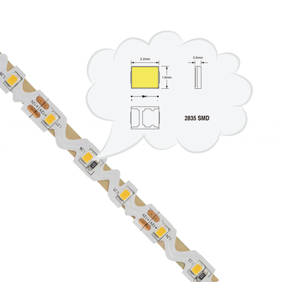 SMD2835 SMD Flexible Strip Light S Shape 3000K For Hotels Museums