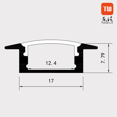 Surface Mounted Recessed LED Profiles 17mm width 7.8mm height For Cabinet Light