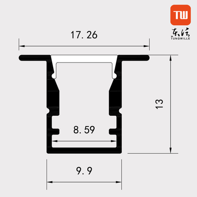 Profiles Aluminium Extrusion For LED Strip Lighting Square Anodized