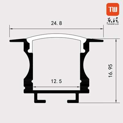 Ultra Bright Recessed LED Profiles , Silver Extruded Aluminum LED Housing