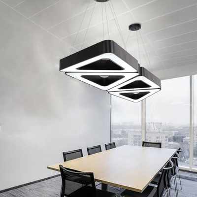 Black Galvanized LED Linear Lights , Triangle Industrial Linear Pendant Lighting OEM