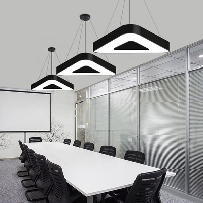 Black Galvanized LED Linear Lights , Triangle Industrial Linear Pendant Lighting OEM