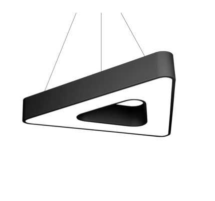 Black Galvanized LED Linear Lights , Triangle Industrial Linear Pendant Lighting OEM