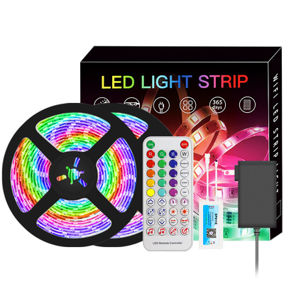 5050 RGB Smart LED Strip Lights 10 Meters Bluetooth APP Control OEM