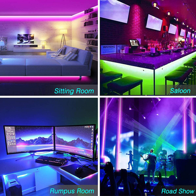 5050 RGB Smart LED Strip Lights 10 Meters Bluetooth APP Control OEM
