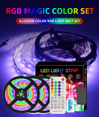 5050 RGB Smart LED Strip Lights 10 Meters Bluetooth APP Control OEM