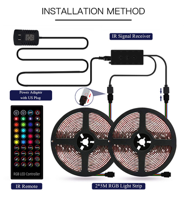 Remote Control 12V RGB LED Strip 5050 10m For Home Decoration