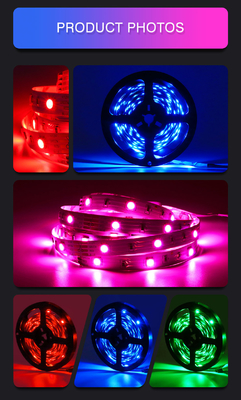 Bluetooth Smart Strip LED Lights Set 5050 RGB Music Voice Control