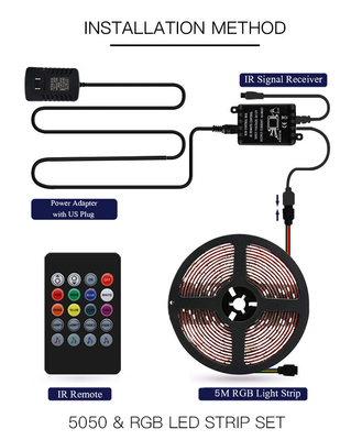 Bluetooth APP Control 5050 RGB LED Strip Waterproof For Indoor Outdoor Decoration
