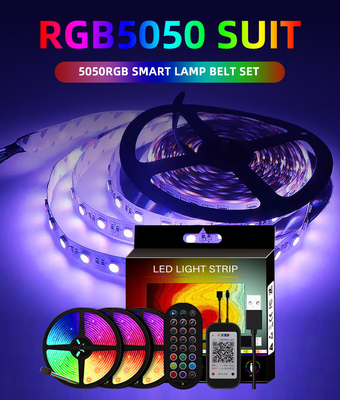 USB 5V Smart LED Strip Lights 5050 RGB Color For TV Background CE Certificate