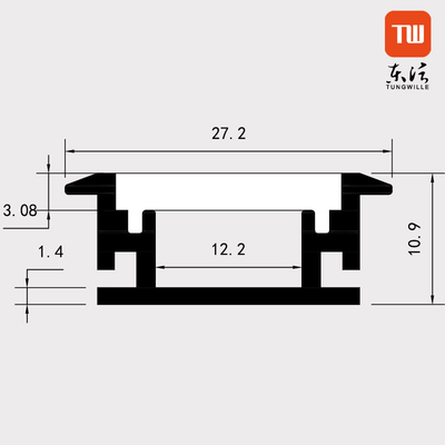 U Shape Recessed LED Profiles Channel Anodized painting For Floor Lighting