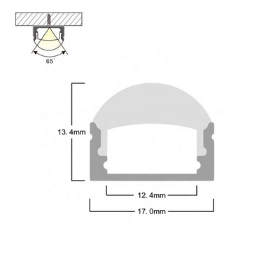 Extruded Mounted LEDs Aluminium Profile , Flexible Stair Profile With LED OEM