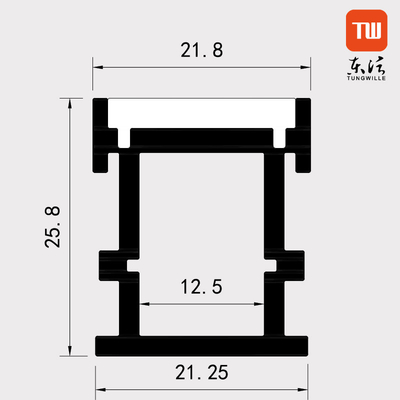Outdoor LED Strip Recessed Profile , 22×26Mm Recessed Aluminum Channel