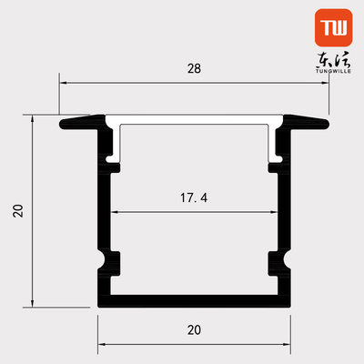 V Shape Recessed Aluminium Extrusion For LED Strip Black Silver white color