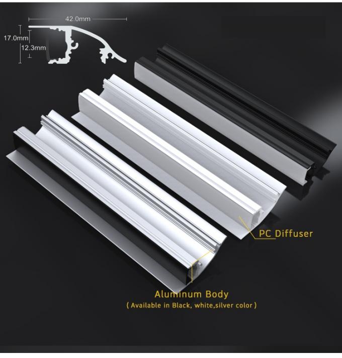 Extruded Aluminum Black LED Strip Light Channel Surface Mounting OEM ODM