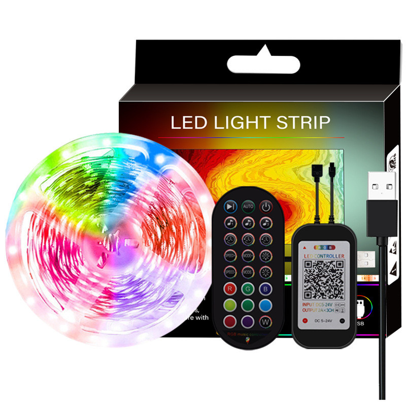 USB 5V Smart LED Strip Lights 5050 RGB Color For TV Background CE ...