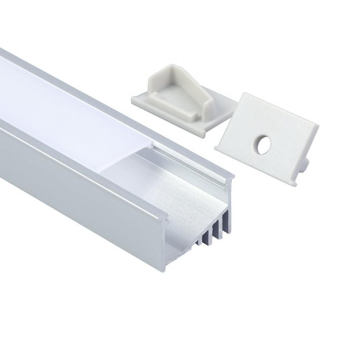 Silver Anodized Surface Mounted LED Profile PC Diffuser For Kitchen ...